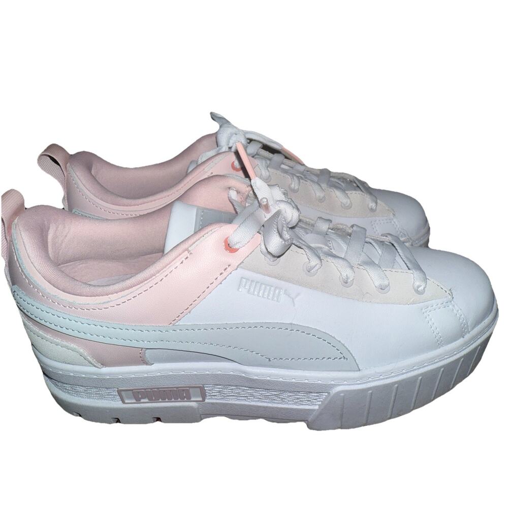 Puma Mayze Platform Sneakers in White and Pink -Women 10